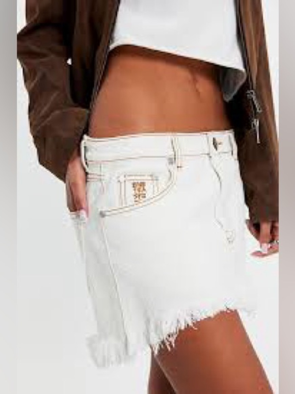 One Teaspoon low waist Mini Denim Skirt - Size 22 - Picture 2 of 9
